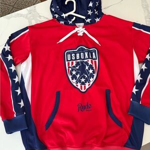 RUDE Red and Navy Star Hoodie